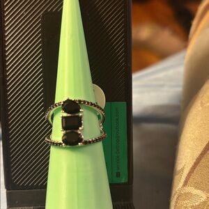 Black Onyx on Rhodium